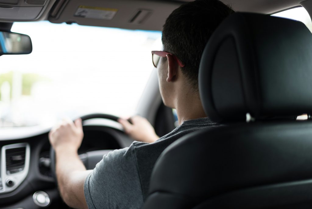 Learner driver at the wheel during a Pass Wheels driving lesson